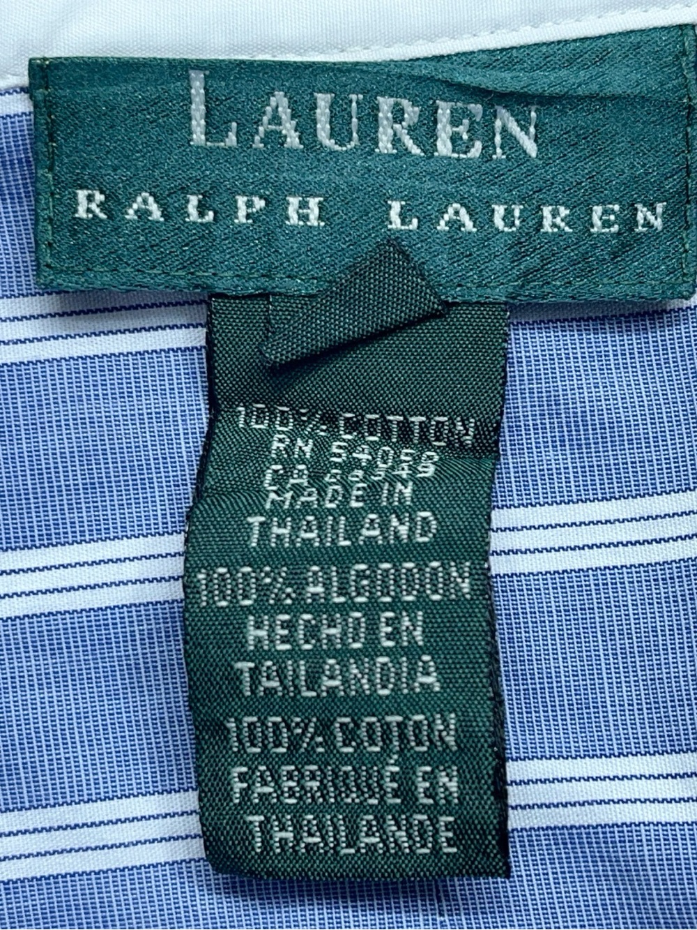 Lauren Ralph Lauren French Cuff Button Down Shirt Womens 8 Blue White Striped - Picture 10 of 13